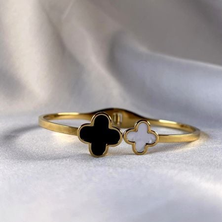 18K Gold Plated Black Monochrome Inspired Kada